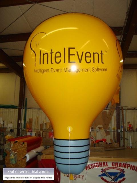 Light bulb shape helium advertising balloon printed with a company logo